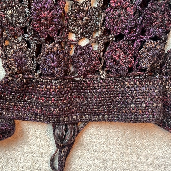BOUTIQUE FIONA WOOF JEWEL TONE CROCHET SWEATER SIZE L - Picture 8 of 9